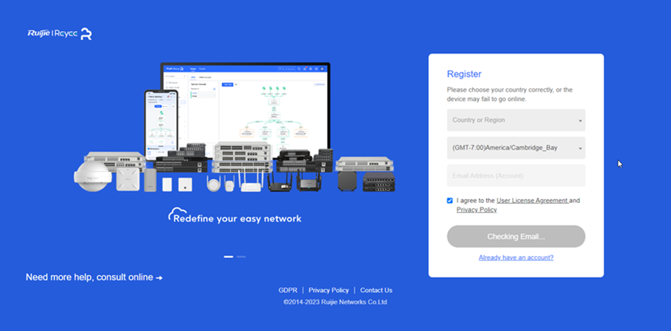 Click vào register one 